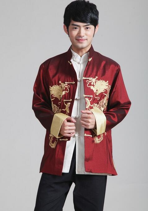 メンズ チャイナ風ジャケット　4色　龍柄長袖ジャケット 立て襟 スポーツ中華服　 ...