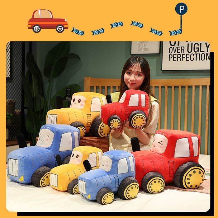 Rakuten - ぬいぐるみ トラクター マンガカー インテリア 赤ちゃん 男の子　女の子 出産祝い プレゼント 22*30*20cm