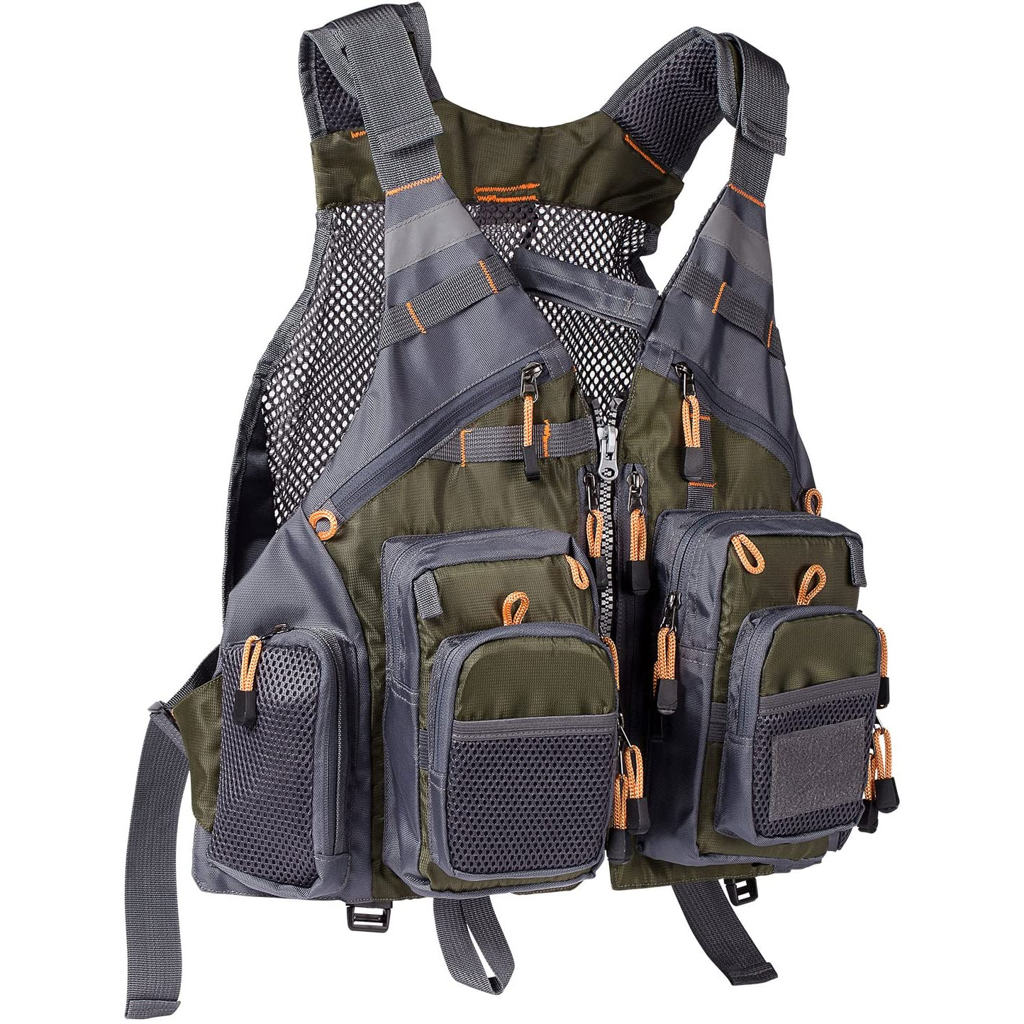Fly Vest - 【送料無料】フィッシングベスト ライフジャケット フローティングベスト 釣り 通気性 多ポケット 軽量 多機能 浮力材付き 多機能ベスト 男女兼用 フリーサイズ 登山・キャンプ・釣り用に最適