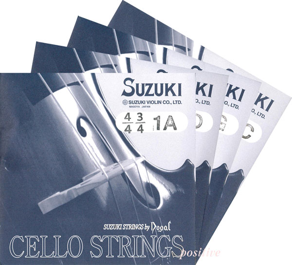 スズキバイオリンのチェロ弦です。 スズキのチェロNo.72〜No.74までのチェロに 使用されています。サイズは、4/4〜1/10までの 各サイズに分かれていますので、ご注文の際は、 サイズを御指定してください。スチール弦。 注）メール便の場合、代引きはご利用頂けません。