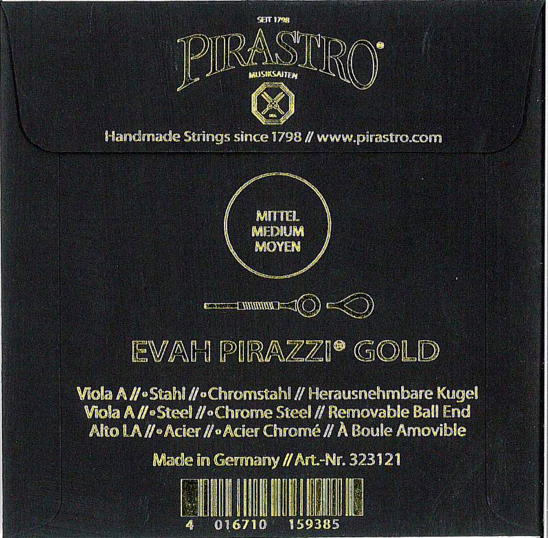 【Evah Pirazzi Gold】エヴァピラッツィ　ゴールド　ビオラ弦　1A（3231）