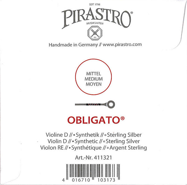 【Obligato】オブリガートバイオリン弦 3D（4113）