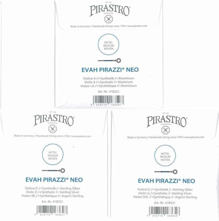 【Evah Pirazzi NEO】エヴァバイオリン ネオ バイオリン弦 2A・3D・4Gセット