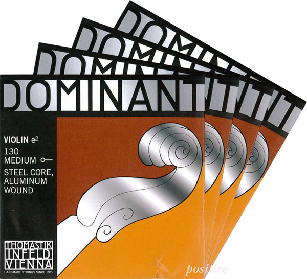 【Dominant】ドミナントバイオリン弦　セット（1E=アルミ巻・130/3D=アルミ巻・132）