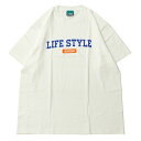 【SALE/セール】ミュージック MUSICK LIFE STYLE ARCH LOGO S/S Tシャツ WHITE ( BLUE × ORENGE ) / ホワイト ( ブルー × オレンジ ) 半袖 Tシャツ