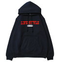 ySALE/Z[z~[WbN MUSICK LIFE STYLE ARCH LOGO EMBROIDERY HOODIE NAVY ~ RED / lCr[ ~ bh t[h p[J[