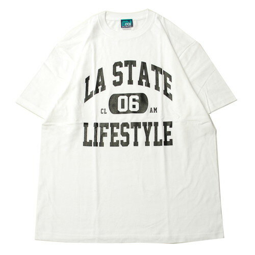 楽天POSSIBILITY【SALE/セール】ミュージック MUSICK LIFE STYLE LA STATE COLLEGE LOGO S/S Tシャツ WHITE × BLACK / ホワイト × ブラック 半袖 Tシャツ カレッジ