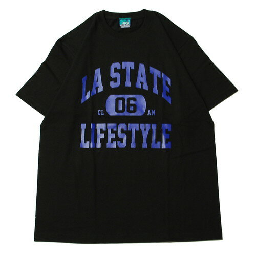 楽天POSSIBILITY【SALE/セール】ミュージック MUSICK LIFE STYLE LA STATE COLLEGE LOGO S/S Tシャツ BLACK × BLUE / ブラック × ブルー 半袖 Tシャツ カレッジ