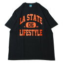 【SALE/セール】ミュージック MUSICK LIFE STYLE LA STATE COLLEGE LOGO S/S Tシャツ DARK NAVY × ORENGE / ダーク ネイビー × オレンジ 半袖 Tシャツ カレッジ