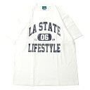 【SALE/セール】ミュージック MUSICK LIFE STYLE LA STATE COLLEGE LOGO S/S Tシャツ WHITE × NAVY / ホワイト × ネイビー 半袖 Tシャツ カレッジ
