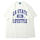 ySALE/Z[z~[WbN MUSICK LIFE STYLE LA STATE COLLEGE LOGO S/S TVc WHITE ~ BLUE / zCg ~ u[  TVc JbW