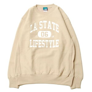 【SALE/セール】ミュージック MUSICK LA STATE LIFESTYLE COLLEGE SWEAT SMOKE PINK / スモーキ―ピンク クルーネック スウェット トレーナー