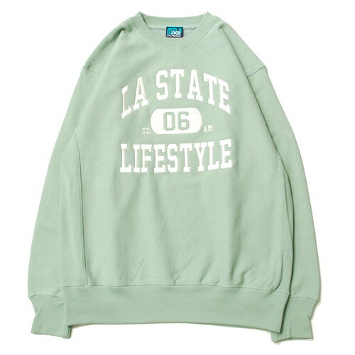 楽天POSSIBILITY【SALE/セール】ミュージック MUSICK LA STATE LIFESTYLE COLLEGE SWEAT SMOKE GREEN / スモーキ― グリーン クルーネック スウェット トレーナー