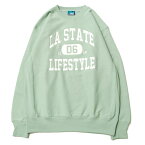 【SALE/セール】ミュージック MUSICK LA STATE LIFESTYLE COLLEGE SWEAT SMOKE GREEN / スモーキ― グリーン クルーネック スウェット トレーナー