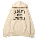 【SALE/セール】ミュージック MUSICK LA STATE LIFESTYLE COLLEGE HOODIE SMOKE PINK / スモーキ― ピンク フード パーカー