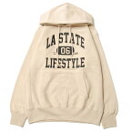 【SALE/セール】ミュージック MUSICK LA STATE LIFESTYLE COLLEGE HOODIE SMOKE PINK / スモーキ― ピンク フード パーカー