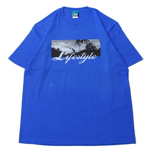 楽天POSSIBILITYミュージック MUSICK LIFESTYLE PALM PHOTO S/S Tシャツ BLUE / ブルー 半袖 Tシャツ パームツリー ロサンゼルス LA