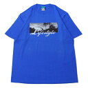 ミュージック MUSICK LIFESTYLE PALM PHOTO S/S Tシャツ BLUE / ブルー 半袖 Tシャツ パームツリー ロサンゼルス LA