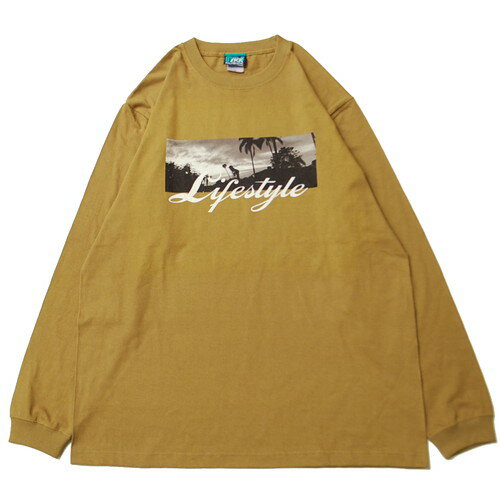 楽天POSSIBILITYミュージック MUSICK LIFESTYLE PALM PHOTO L/S Tシャツ DARK CAMEL / ダーク キャメル 長袖 Tシャツ パームツリー ロサンゼルス LA