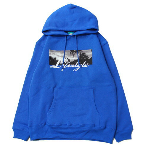 ミュージック MUSICK LIFESTYLE PALM PHOTO HOODIE BLUE / ブルー フード パーカー パームツリー ロサンゼルス LA