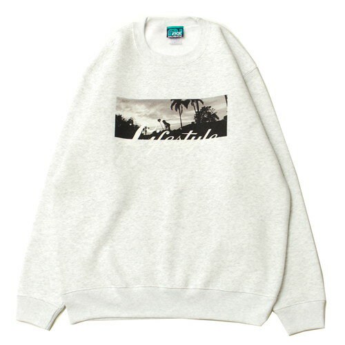 楽天POSSIBILITYミュージック MUSICK LIFESTYLE PALM PHOTO SWEAT ASH / アッシュ 長袖 Tシャツ パームツリー ロサンゼルス LA