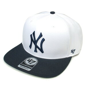 եƥ֥ ' 47 NEW YORK YANKEES SURE SHOT CAPTAIN SNAPBACK CAP WHITE  NAVY / ۥ磻  ͥӡ ˥塼衼 󥭡 ʥåץХå å ˹