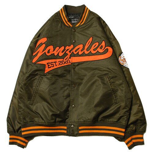 【SALE/セール】ワット イット イズント マークゴンザレス （What it isNt）ART BY MARK GONZALES STADIUM JACKET BROWN / ブラウン スタジアム ジャケット ナイロン