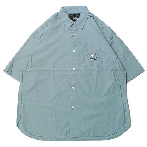 ySALE/Z[zbg Cbg CYg }[NSUX iWhat it isNtjART BY MARK GONZALES REGULAR COLLAR HALF SLEEVE SHIRTS SLATE BLUE / X[gu[  Vc