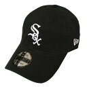 ニューエラ NEW ERA 9TWENTY CHICAGO WHITE SOX CLOTH STRAP WASHED COTTON CAP BLACK / ブラック シカゴ ホワイトソックス キャップ 帽子 920