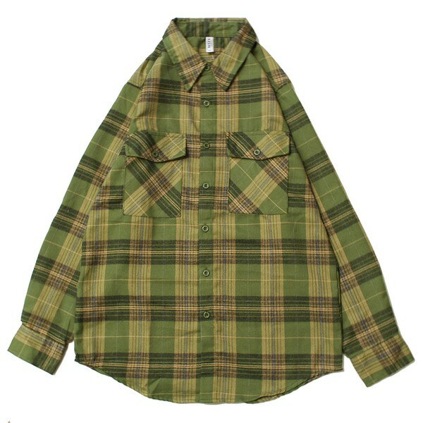 ySALE/Z[zWEIV LA FLANNEL L/S SHIRTS OLIVE~SAND / I[u~Th Vc  tl `FbN