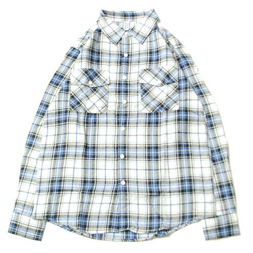 WEIV LA FLANNEL L/S SHIRTS WHITE ~ SKY / zCg ~ XJC Vc  tl `FbN