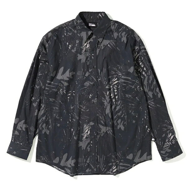 乐天商城 - ファーストダウン FIRST DOWN LEAF L/S SHIRT BLACK LEAF / ブラックリーフ ロングスリーブ シャツ