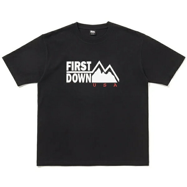乐天商城 - ファーストダウン FIRST DOWN LOGO PRINT S/S Tシャツ BLACK / ブラック 半袖 シャツ