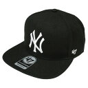 47 キャップ メンズ フォーティーセブン ' 47 NEW YORK YANKEES SURE SHOT CAPTAIN SNAPBACK CAP BLACK / ブラック ニューヨーク ヤンキース スナップバック キャップ 帽子