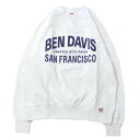 ベン デイビス BEN DAVIS FLOCKY LOGO CREW SWEAT OATMEAL / オートミール クルーネック スウェット トレーナー