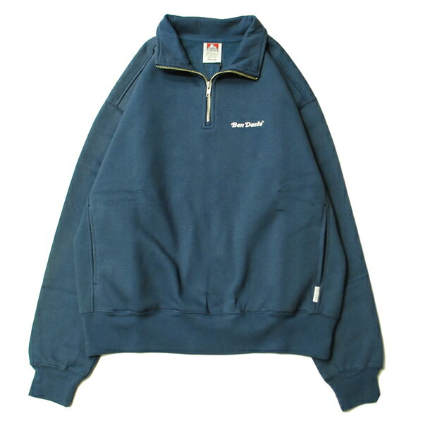 乐天商城 - ベン デイビス BEN DAVIS HEAVY HALF ZIP SWEAT BLUE GRAY / ブルーグレー ハーフジップ スウェット トレーナー