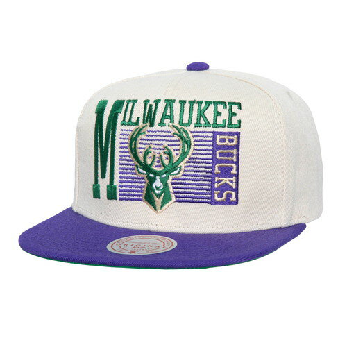 ミッチェル&ネス MITCHELL&NESS MILWAUKEE BUCKS NBA SPEED ZONE SNAPBACK CAP OFF WHITE / オフ ホワイト ミルウォーキー バックス スナップバック キャップ 帽子