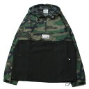 vNu PRO CLUB NYLON ANORAK PULLOVER JACKET GREEN CAMO / O[ J iC AmbN WPbg