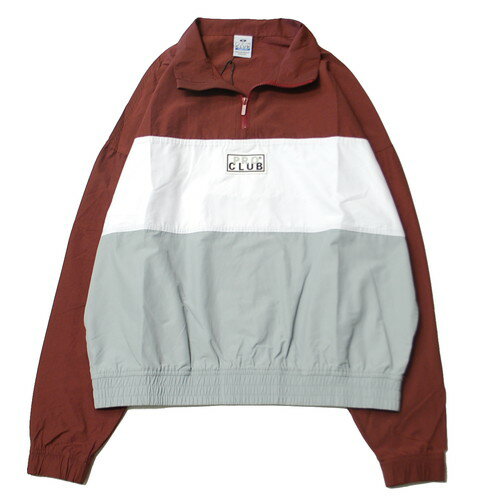 プロクラブ PRO CLUB COMFORT TRI-COLOR COTTON / NYLON HALF ZIP TRACK JACKET BURGUNDY × GRAY / バーガンディー × グレー ナイロン ハーフジップ トラック ジャケット