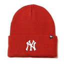 tH[eB[Zu ' 47 NEW YORK YANKEES HAYMAKER CUFF KNIT BEANIE RAZOR RED ~ WHITE / U[bh ~ zCg j[[N L[X Jt jbg Lbv r[j[ Xq