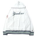 【SALE/セール】MLB オフィシャル MLB OFFICIAL NEW YORK YANKEE RIB LINE HOODIE WHITE / ホワイト ス...