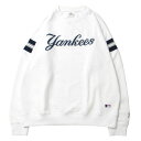 MLB オフィシャル MLB OFFICIAL NEW YORK YANKEES TEAM LOGO SWEAT WHITE / ホワイト クルーネック スウェット トレーナー ニューヨーク ヤンキース