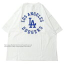 MLB ItBV MLB OFFICIAL LOS ANGELES DODGERS BACK CIRCLE S/S TVc WHITE / zCg  Vc T[X hW[X