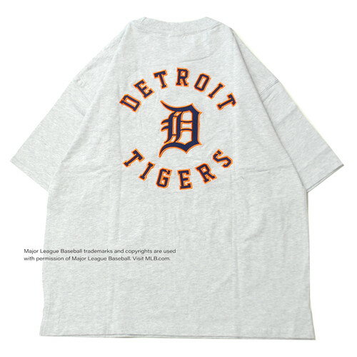 MLB オフィシャル MLB OFFICIAL DETROIT TIGERS BACK CIRCLE S/S Tシャツ ASH / アッシュ 半袖 シャツ デトロイト タイガース