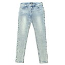 C V-MEN 933381 DENIM CHEMICAL WASH STRETCH SKINNY PANTS LIGHT BLUE / Cgu[ XLj[ fj pc P~J EHbV