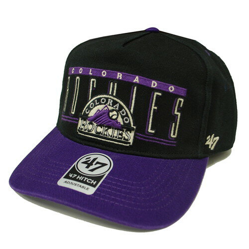 フォーティーセブン 039 47 COLORADO ROCKIES DOUBLE HEADER BASE LINE HITCH SNAPBACK CAP BLACK × PURPLE / ブラック × パープル コロラド ロッキーズ スナップバック キャップ 帽子