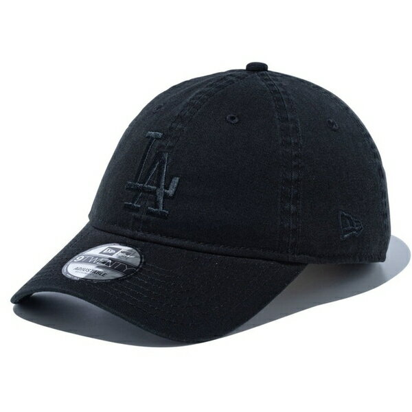 ニューエラ NEW ERA 9TWENTY LOS ANGELES DODGERS CLOTH STRAP WASHED COTTON CAP BLACK × BLACK / ブラック × ブラック ロサンゼルス ドジャース キャップ 帽子 920