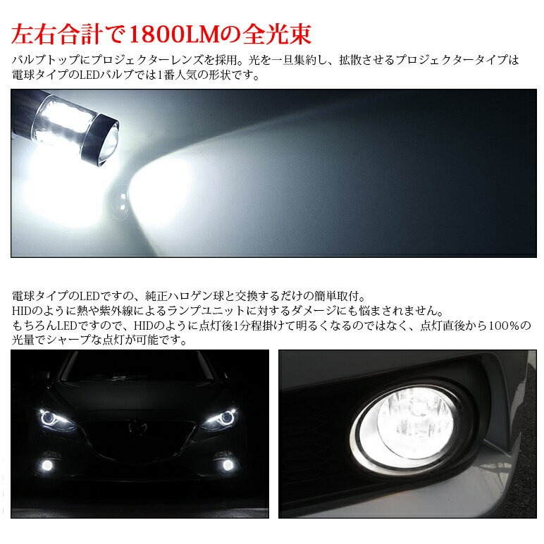 RP系/RP1/RP2/RP3/RP4 前期 ステップワゴン/ステップワゴンスパーダ LED ハイビーム HB3/9005 80W OSRAM プロジェクター照射 アルミボディ 無極性 6000K/ホワイト/白 2個入り/1セット