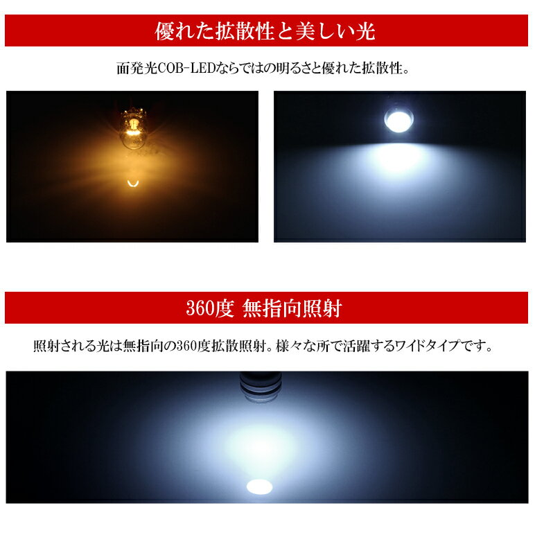 RP系/RP3/RP4 ステップワゴンスパーダ ナンバー灯 T10/T16 LEDバルブ 1.5W 面発光 COB-LED搭載 アルミヒートシンク 6500K/ホワイト 2個入り/1セット