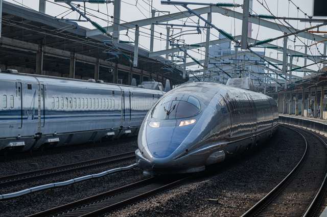 【日本風景ポストカード】山口県・徳山駅_ 東海道山陽新幹線　500系新幹線photo by daikegoroフォトカードお土産に